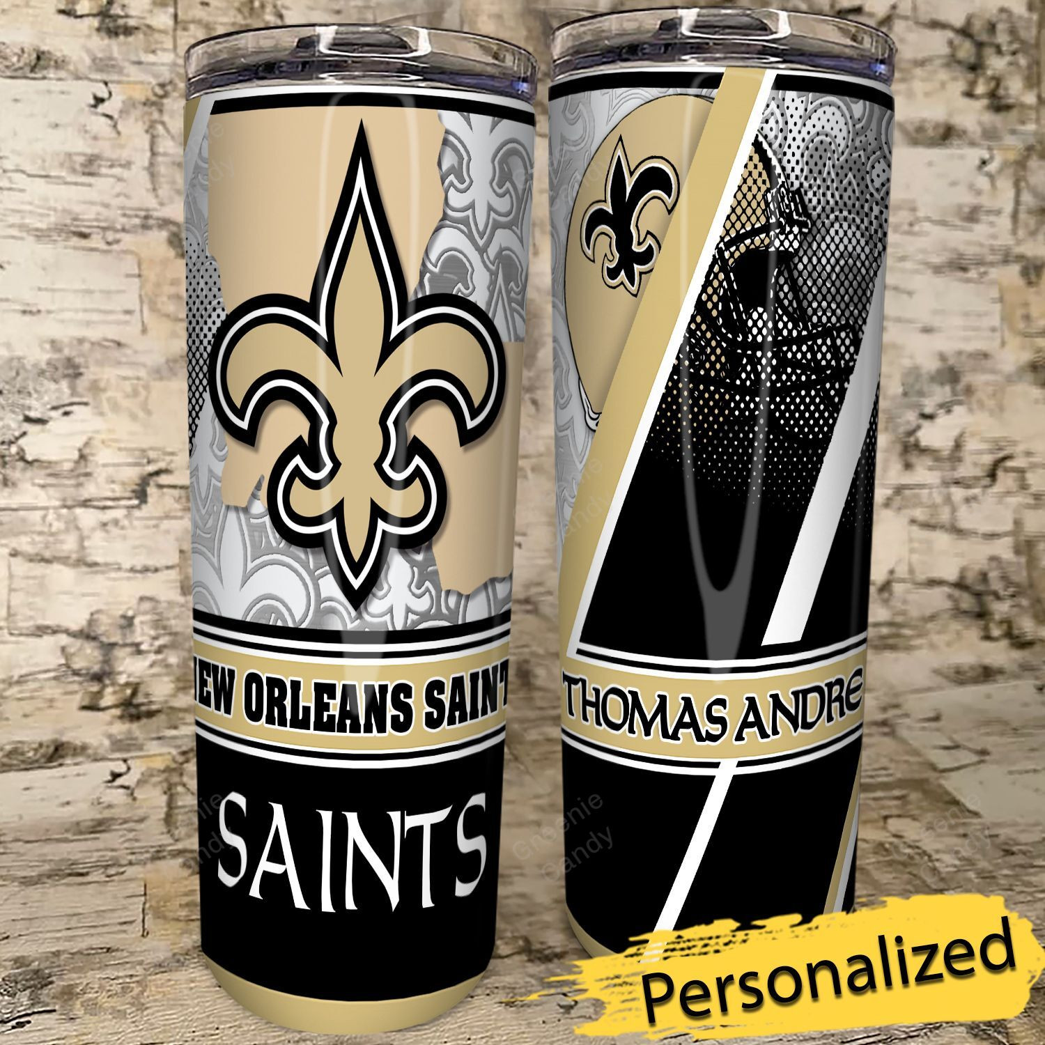 Personalized New Orleans Saints Skinny Tumbler-Tph