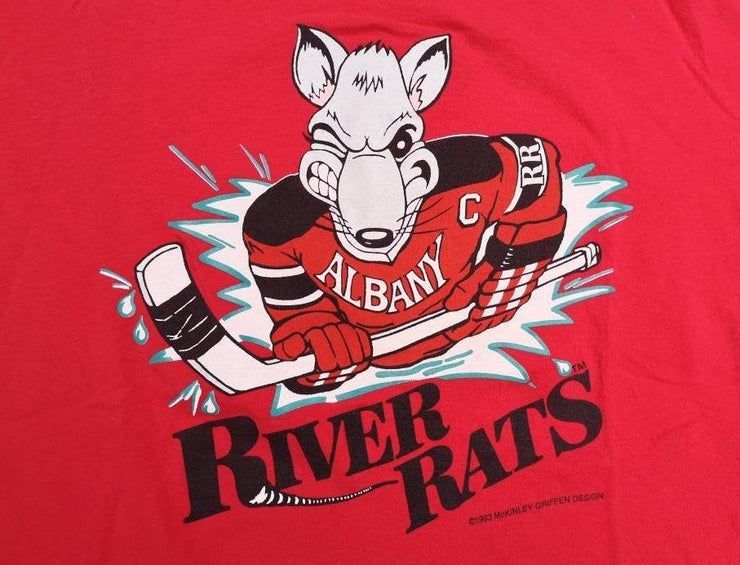 Vintage Rare 1993 Albany River Rats Ahl Minor League Shirt