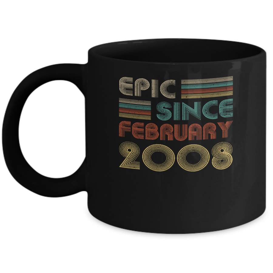 Epic Since February 2008 Vintage 12th Birthday Gifts Mug