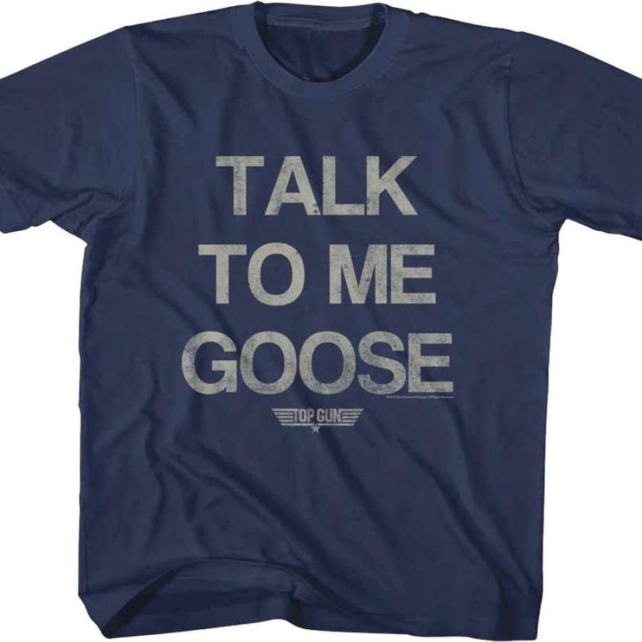 Youth Distressed Talk To Me Goose Top Gun Shirt