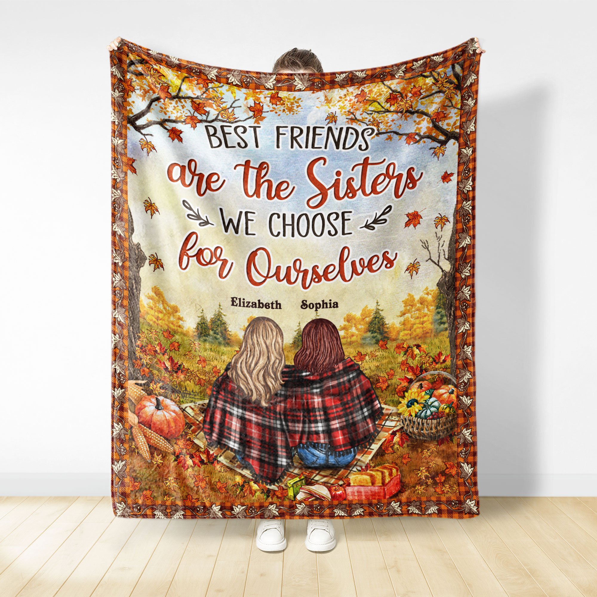 Autumn Flannel Bestie Choose For Ourselves – Personalized Custom Blanket