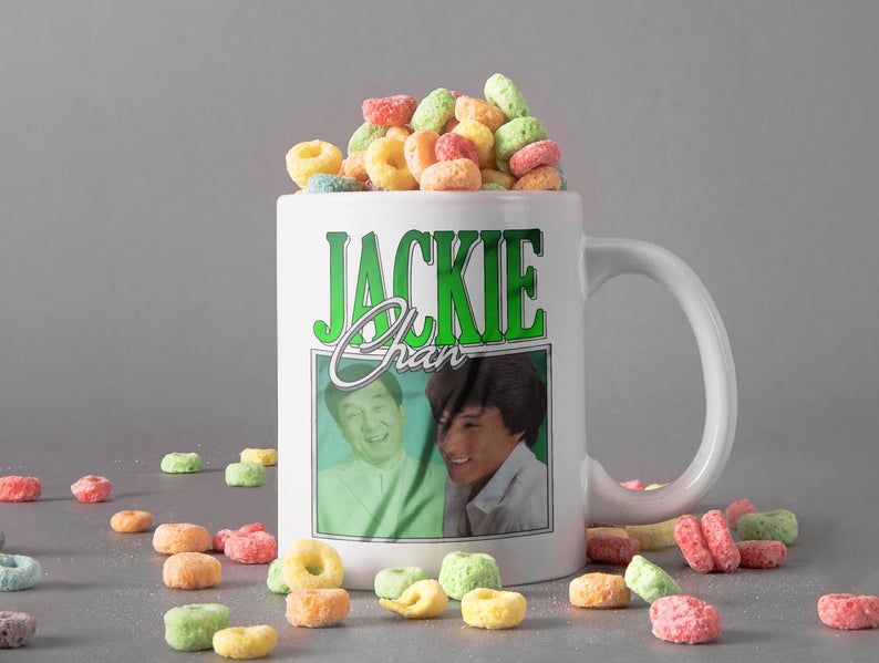 White Mug Vintage Mug Jackie Chan 80’s Mug Chan Kong-sang Mug Kung-fu Legend Mug Premium Sublime Ceramic Coffee Mug H99