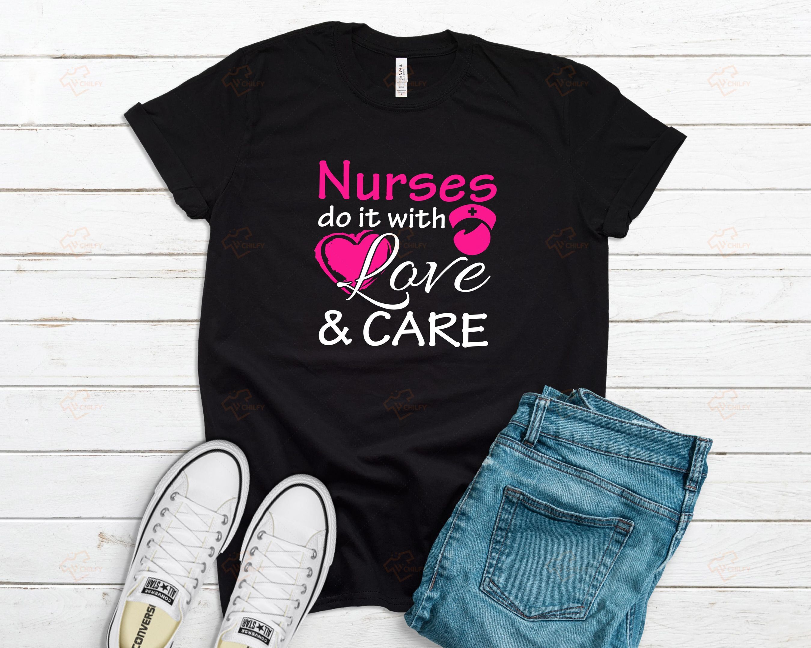 Nurse Love & Care Shirt, Registered Nurse Tee, Gift For Nurse, Cute Nurse Shirt, Nursing Student