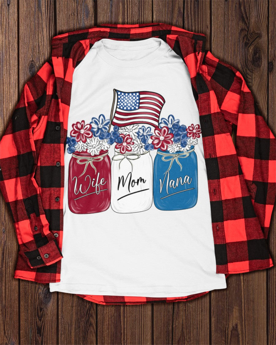 Wife Mom Nana American Flag Gift Standard/Premium T-Shirt