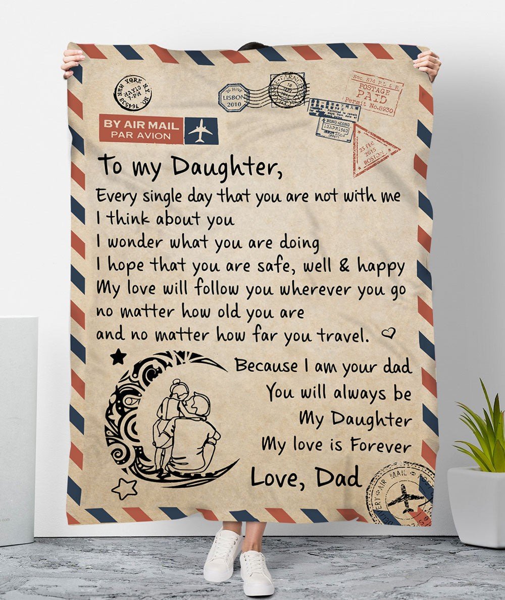 I Think About You Fleece Blanket Christmas Gift For Daughter