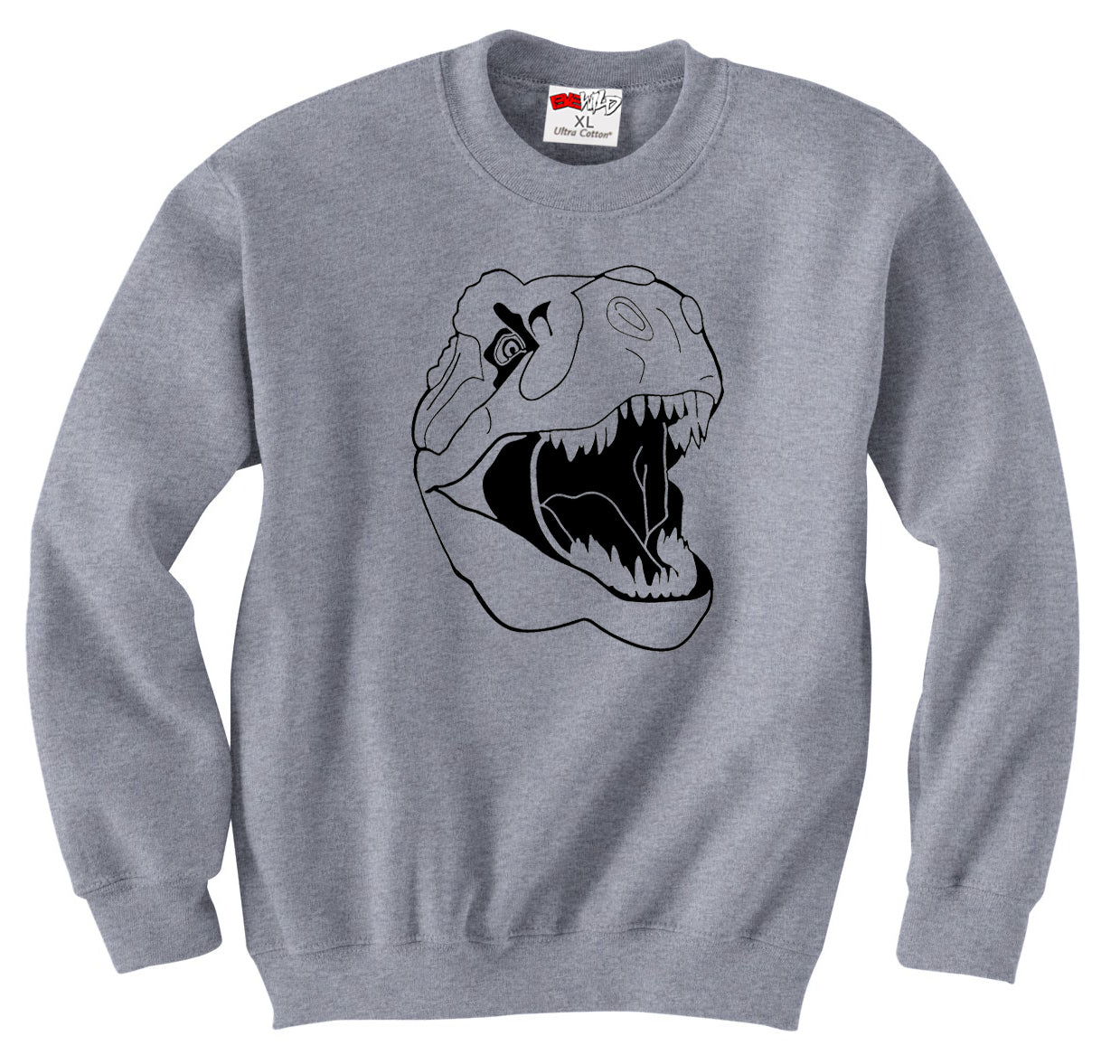 T-Rex Head Crew Neck Sweatshirt