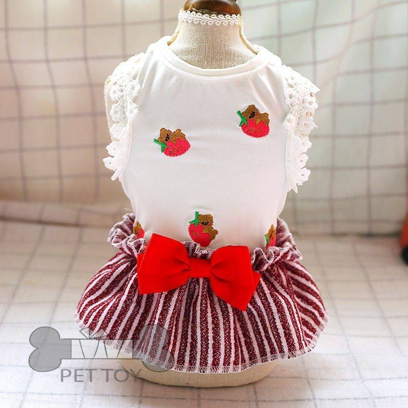 Pure Cotton Shirt Mini Skirt Lace Princess Dress for Dogs Summer Pet Dog Clothes for Small Dogs Cats Puppy Shih Tzu Costume