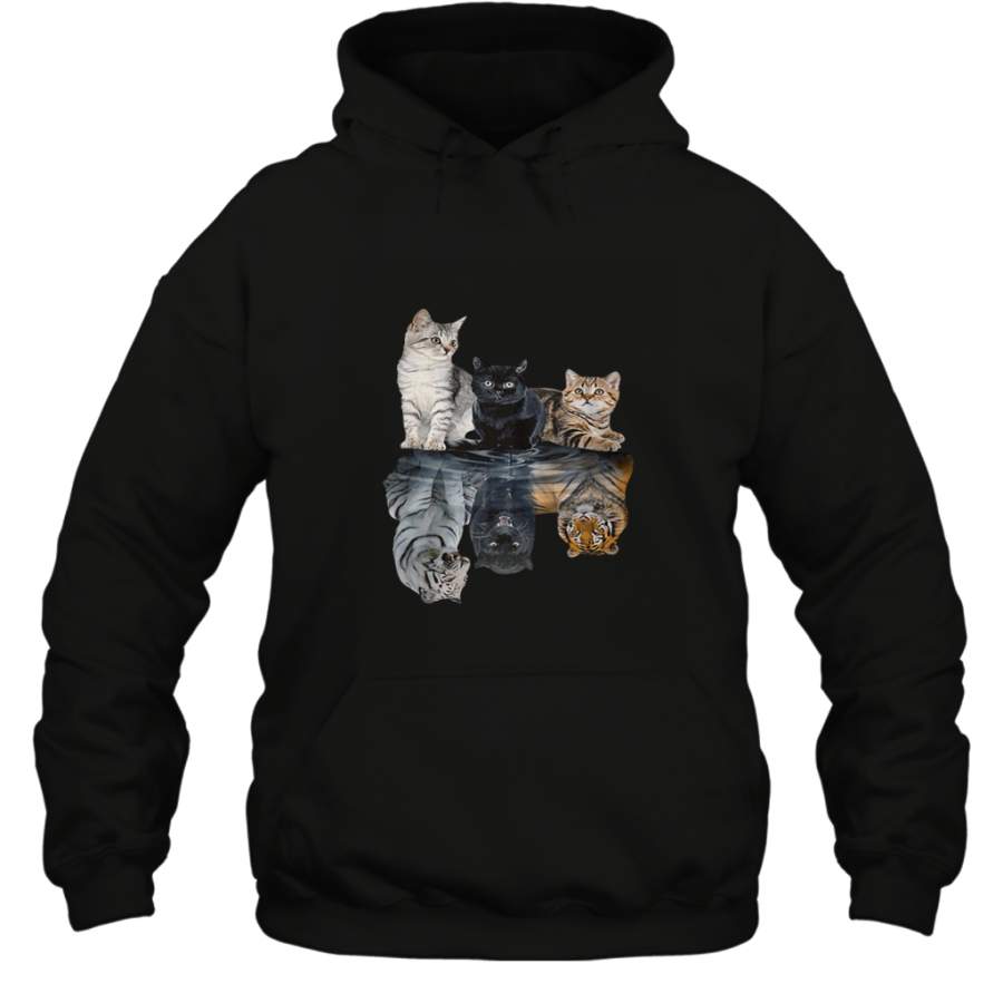 Cats reflection tigers shirt Hoodie