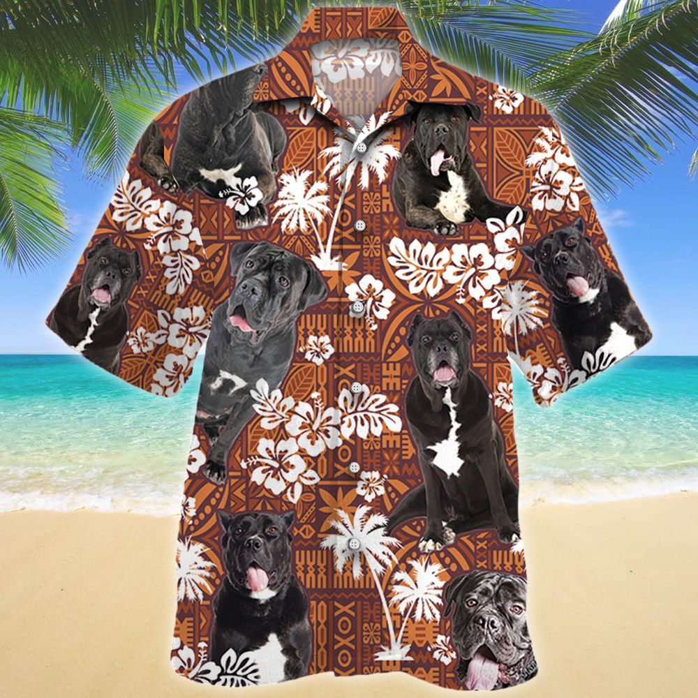 Cane Corso Dog Red Tribal Pattern Hawaiian Shirt Ha71330