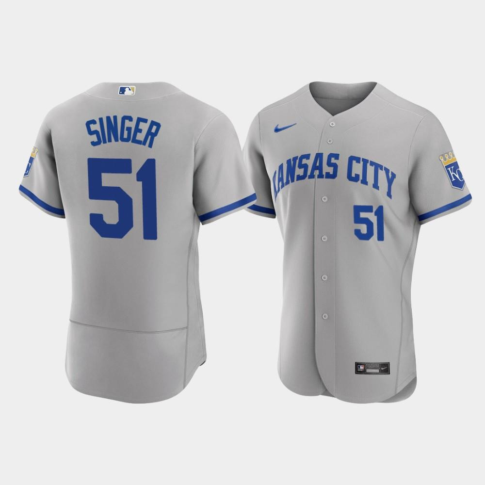 Brady Singer 51 Kansas City Royals Men’s 2022-23 Road Jersey – Gray Jersey