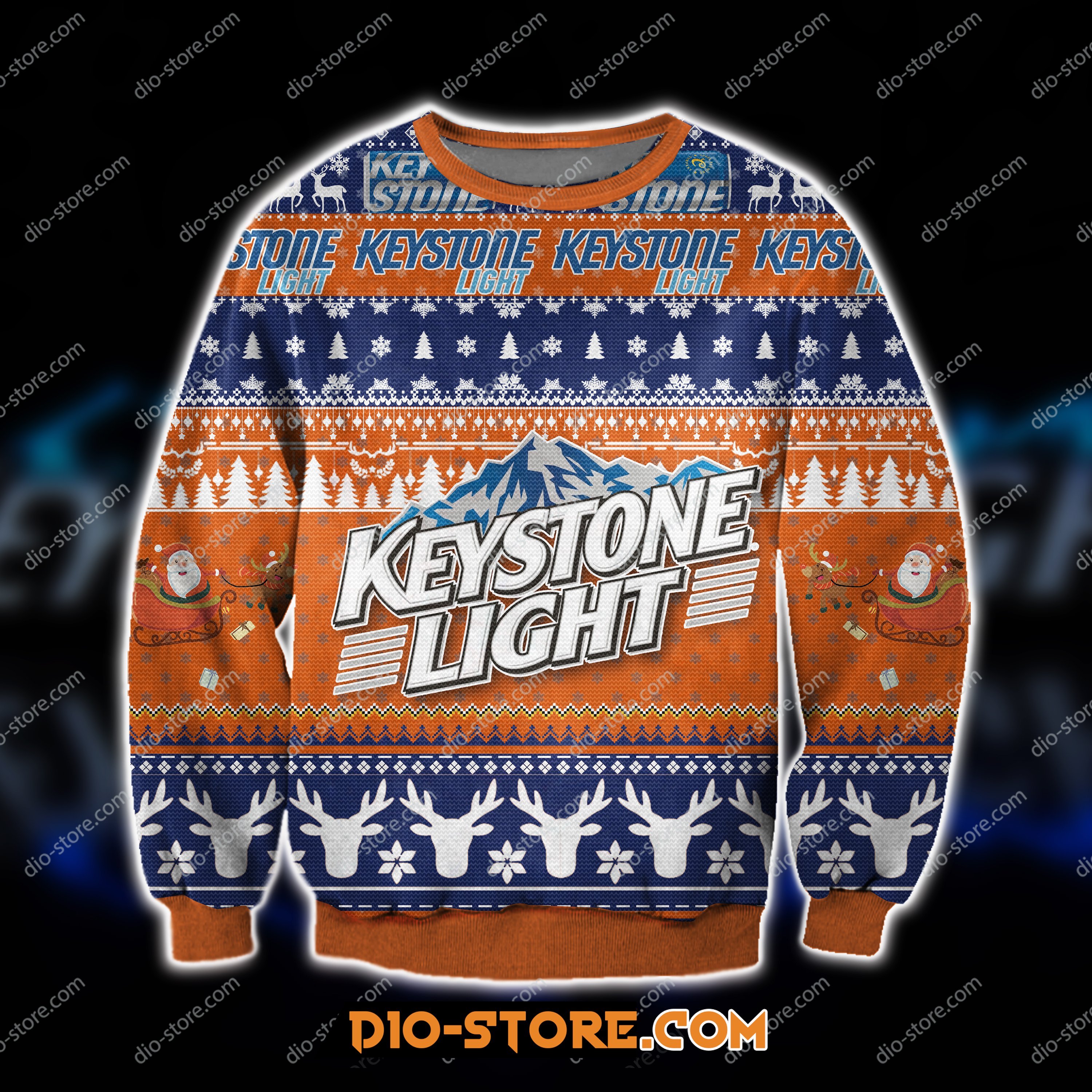 3D All Over Print Keystone Light Beer Ugly Christmas Sweater Hoodie All Over Printed Cint10314