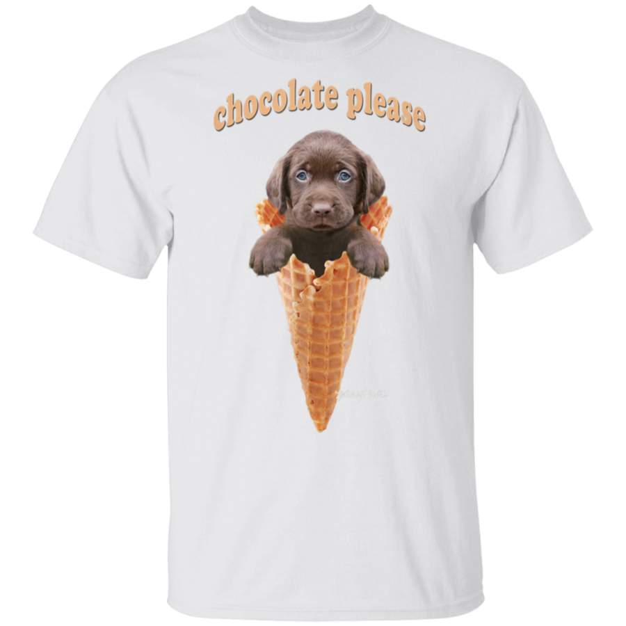 Chocolate Lab Waffle Cone Ice Cream TShirt Cute Puppy Tee