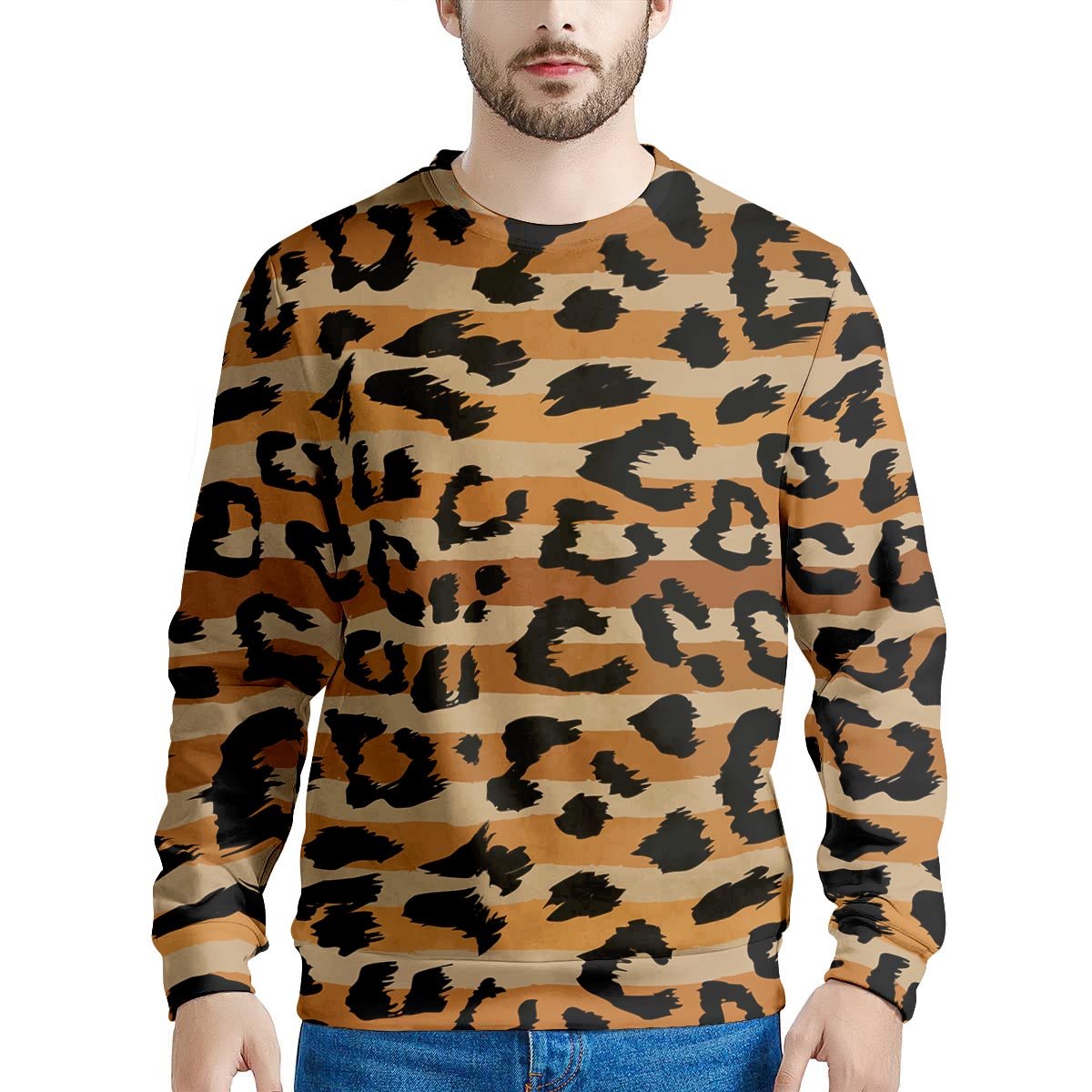 Striped Leopard Men’S Sweatshirt