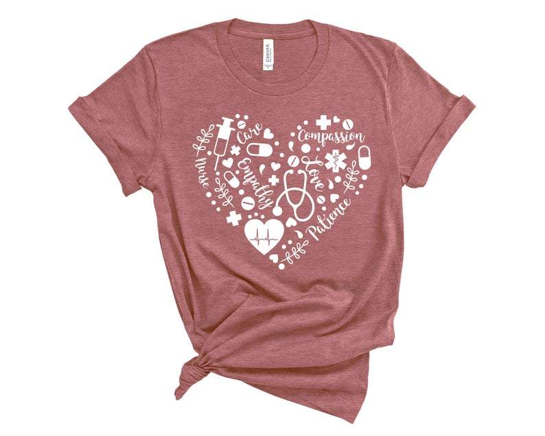 Nurse Heart Shirt, Nurse Shirt, Nursing School T Shirt, Nursing School Tee, Nurse Shirt, Funny Nursing Shirt