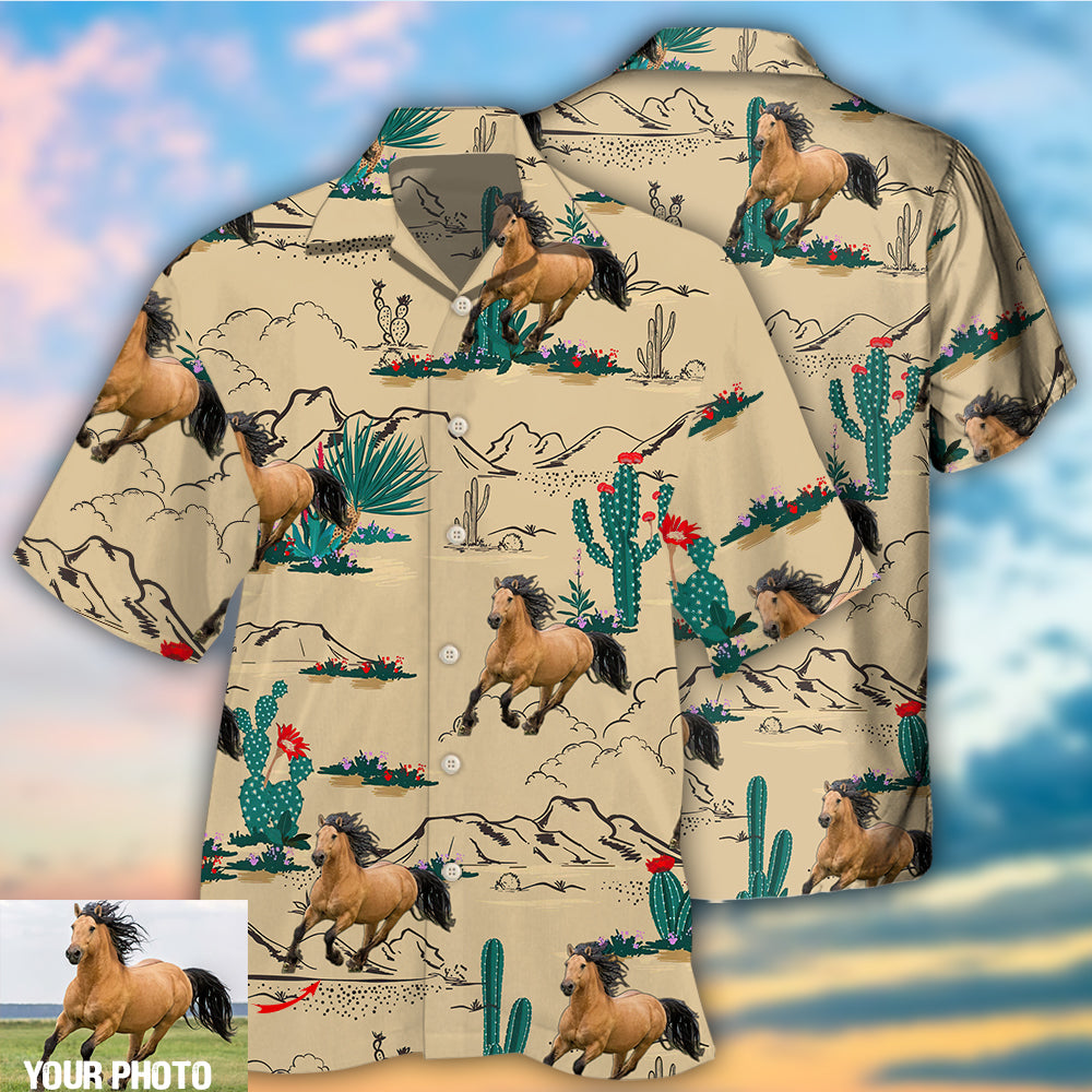 Horse Desert Custom Photo Hawaii Shirt Ha61696