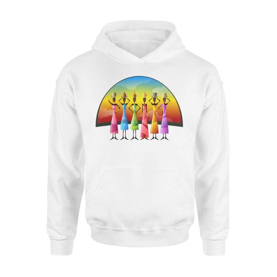 Africa Afrocentric African Women Rainbow Sunset Hoodie