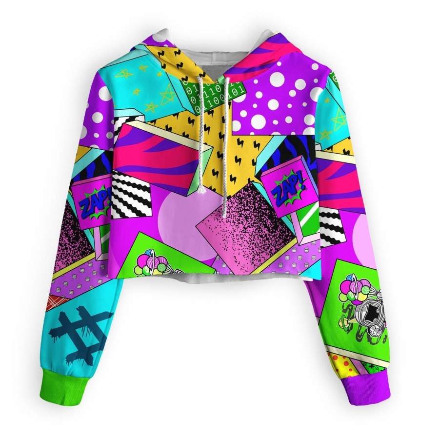 Zap Attack Cropped Hoodie