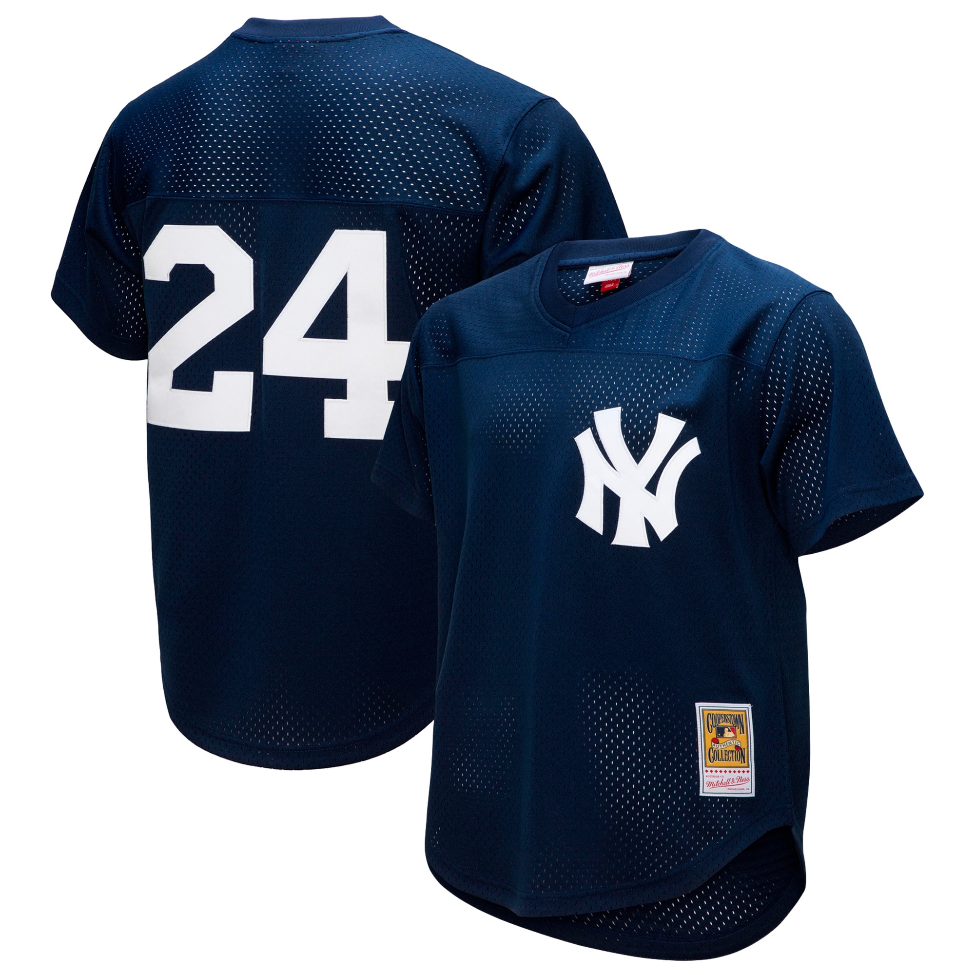 Rickey Henderson New York Yankees Mitchell & Ness Cooperstown Collection Mesh Batting Practice Button-Up Jersey – Navy