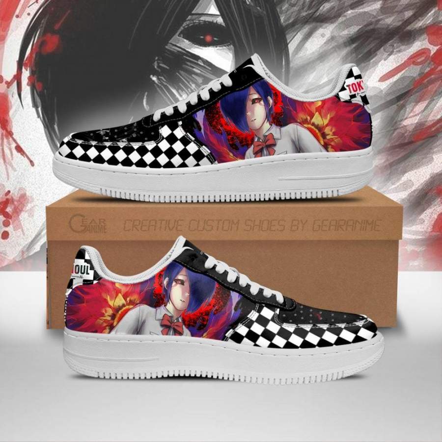 Tokyo Ghoul Touka Air Sneakers Custom Checkerboard Shoes Anime