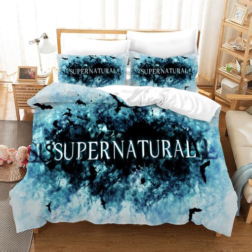 Supernatural Dean Sam Winchester 16 Duvet Cover Pillowcase Home Decor 3D Bedding Set