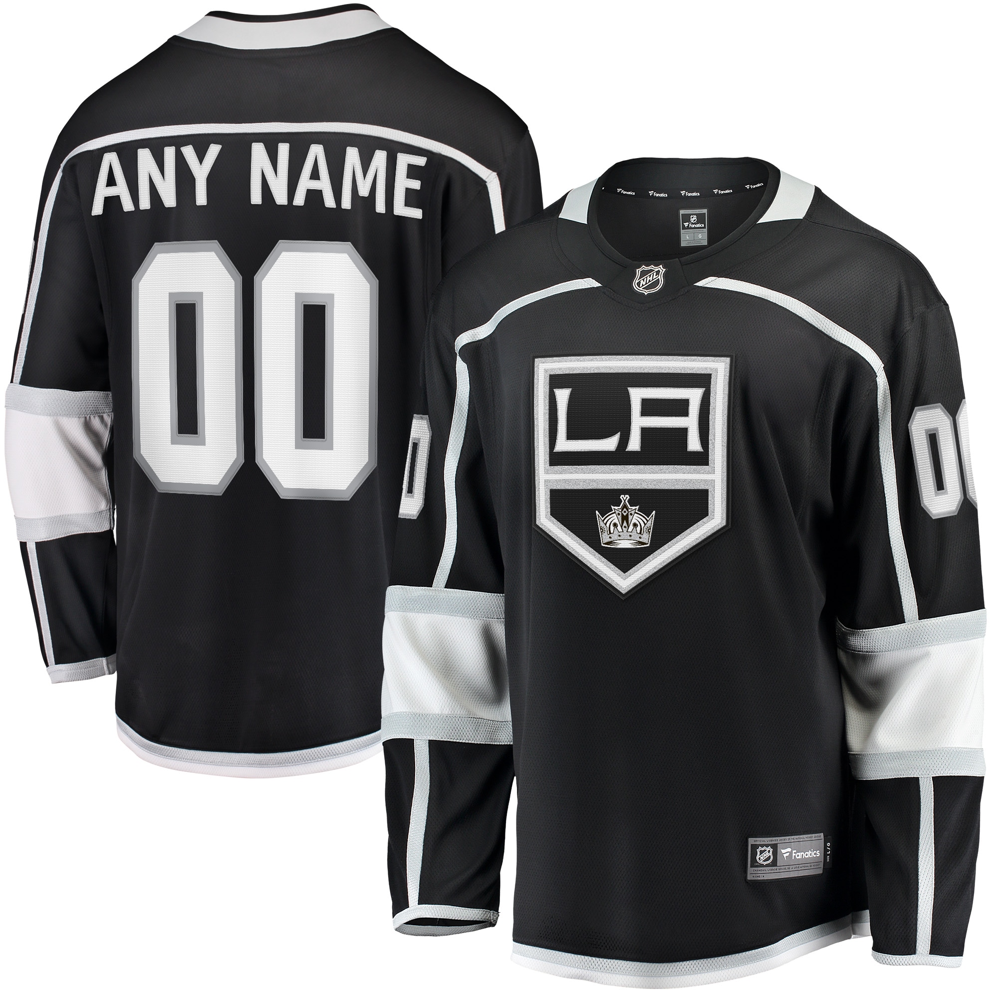 Los Angeles Kings Branded Home Breakaway Custom Jersey – Black