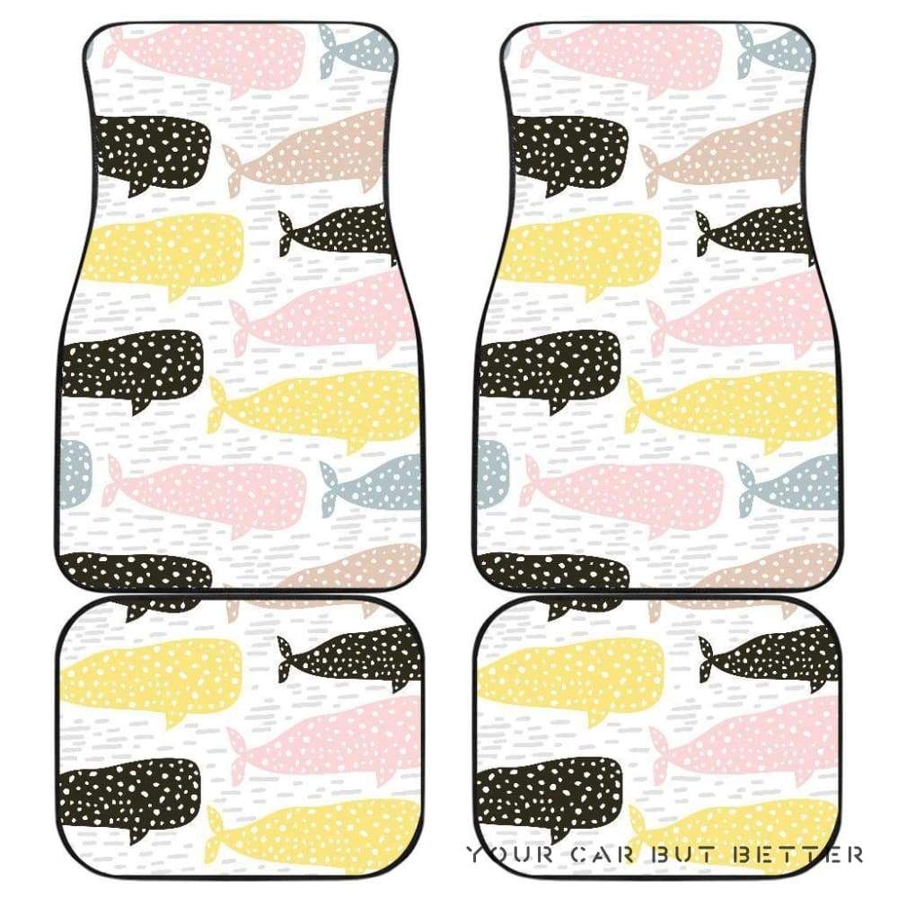 Whale Dot Pattern Front And Back Car Mats 045109 Personalized Car Seat Floor Mat Custom Print