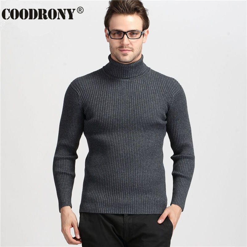 COODRONY Winter Thick Warm Cashmere Sweater Men Turtleneck Mens Sweaters Slim Fit Pullover Men Classic Wool Knitwear Pull Homme alx