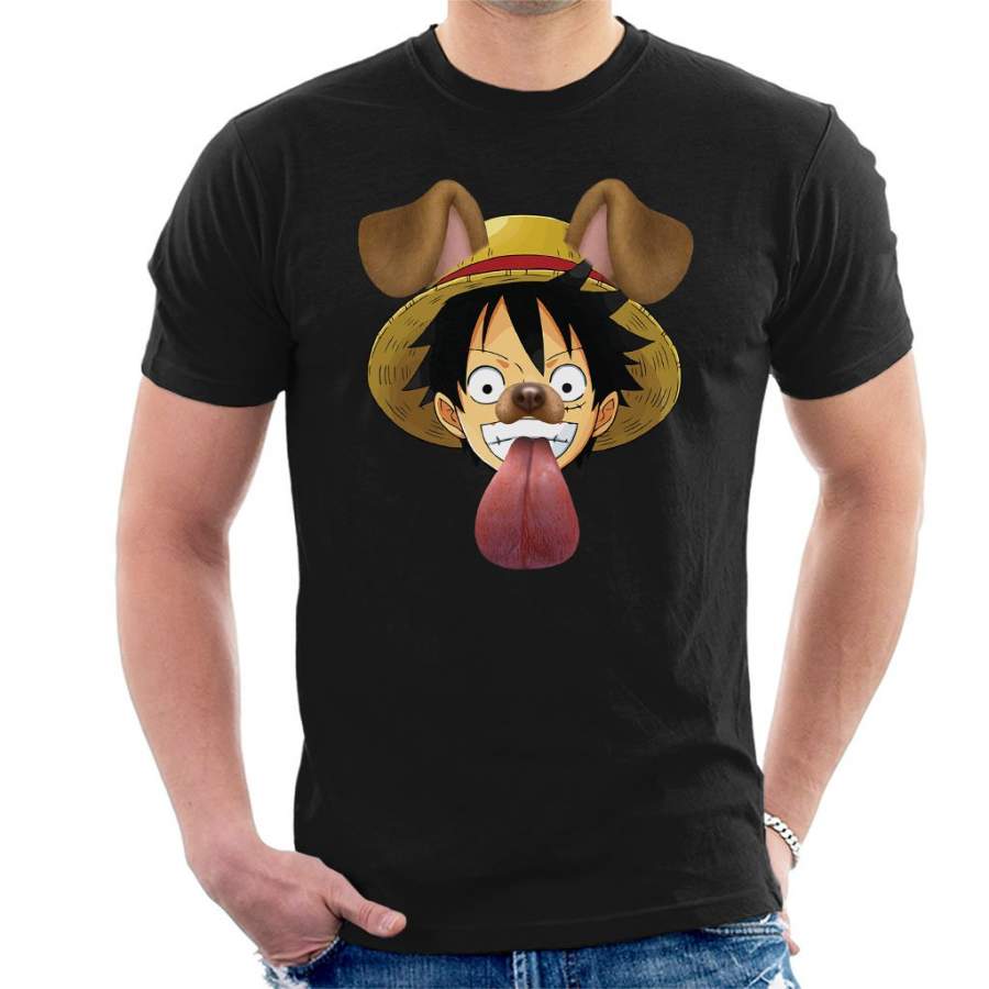 One Piece Monkey D Luffy Dog Snapchat Filter Men’s T-Shirt