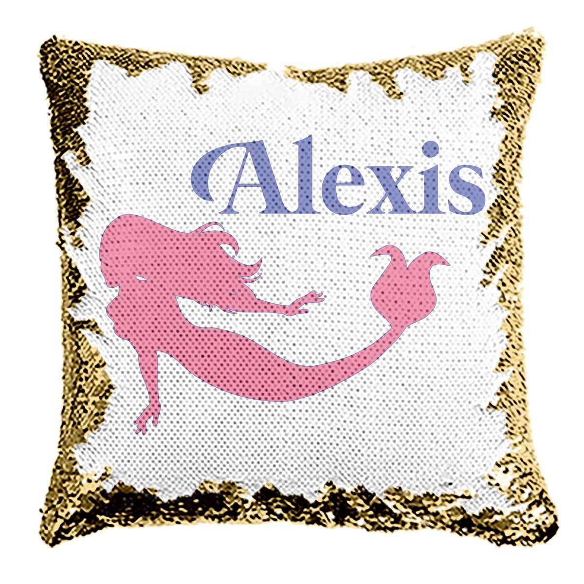 Personalized Mermaid Reversible Sequin Flip Pillow | 6 Designs And Colors To Choose From