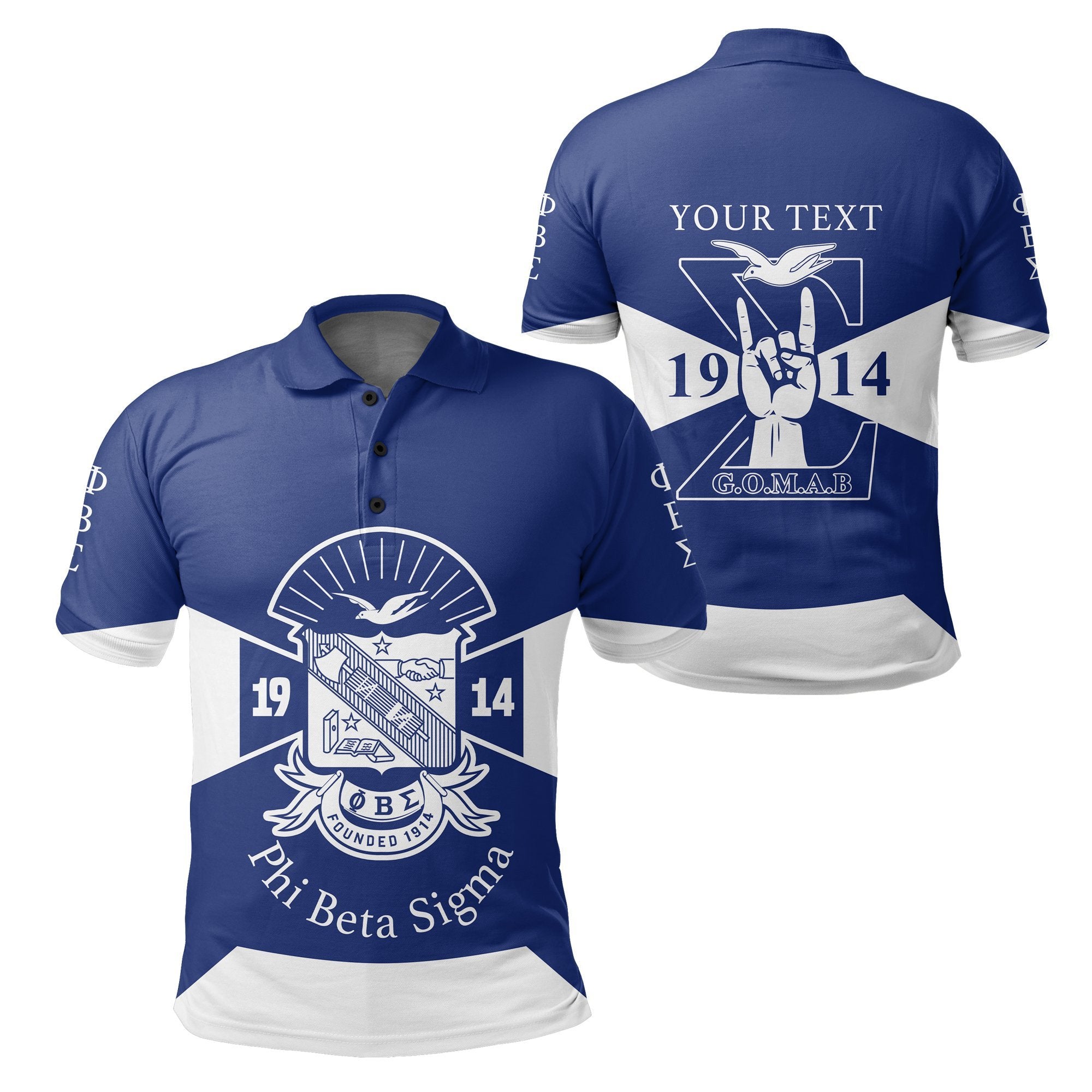 (Custom Personalised) Phi Beta Sigma Polo Shirt Sport Style Lt16