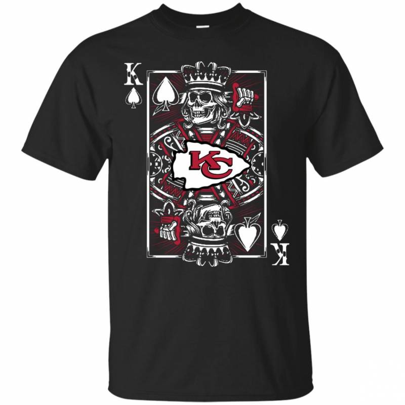 Kansas City Chiefs Skull King Playing Card T-shirts Long Sleeve Sweatshirts Hoodies