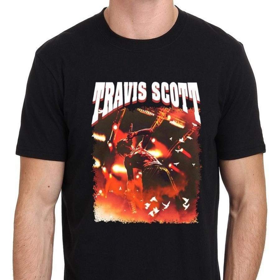 New Travis Scott Birds Eye View T-Shirt Men’s Black Size S-3XL