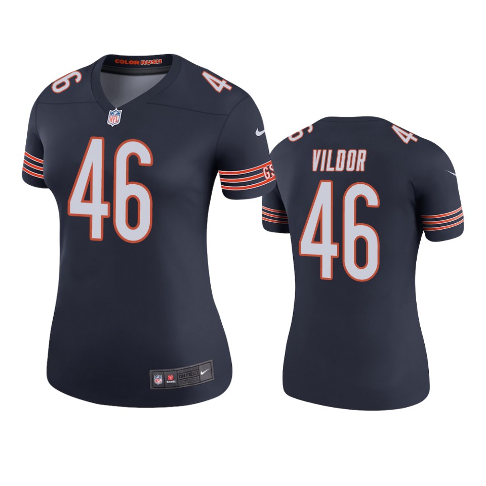 Chicago Bears Kindle Vildor Navy Color Rush Legend Jersey – Womens