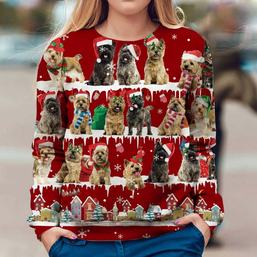 Cairn Terrier – Snow Christmas – Premium Dog Christmas Ugly Sweatshirt, Dog Ugly Sweater