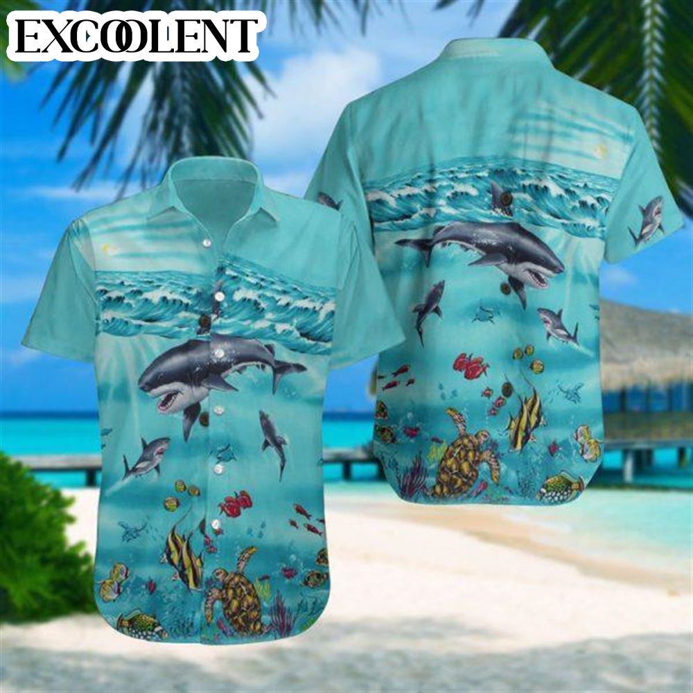 Shark Hawaiian Shirt – Funny Hawaiian Shirts -Mens Hawaiian Shirt