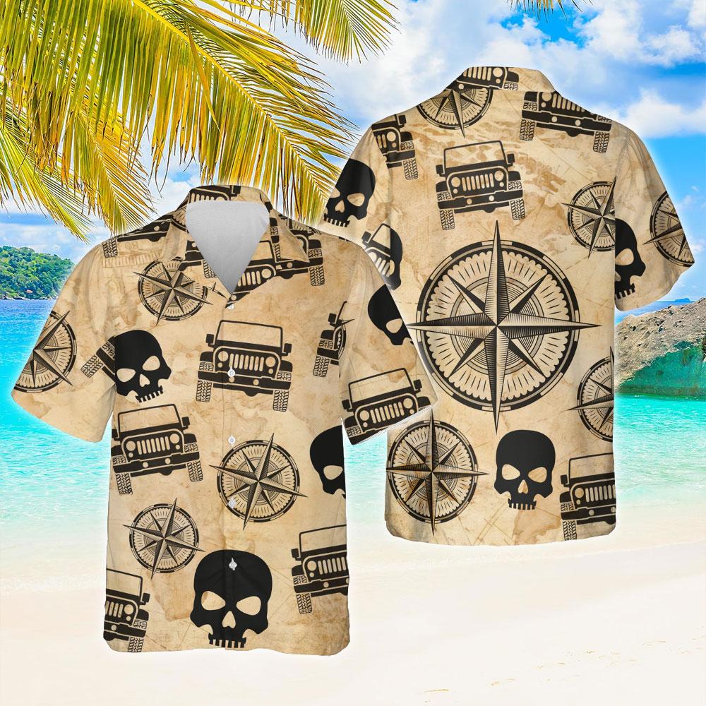 Vintage Jeep Skull Hawaii Shirt Ha46790