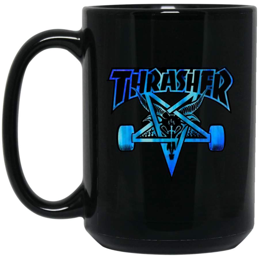 Thrasher Skateboard Fashion Black Big Mug