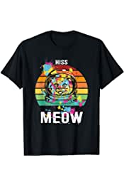 Cat tee. Retro Style Hiss Funny Cats Kittens Rock Rockin T-Shirt