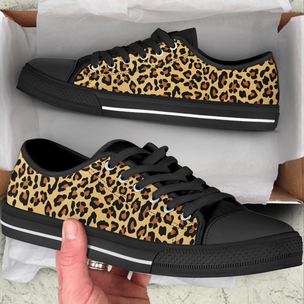 Leopard Seamless Pattern Low Top Canvas Print Lowtop Casual Fashion Trendy Shoes Gift For Adults