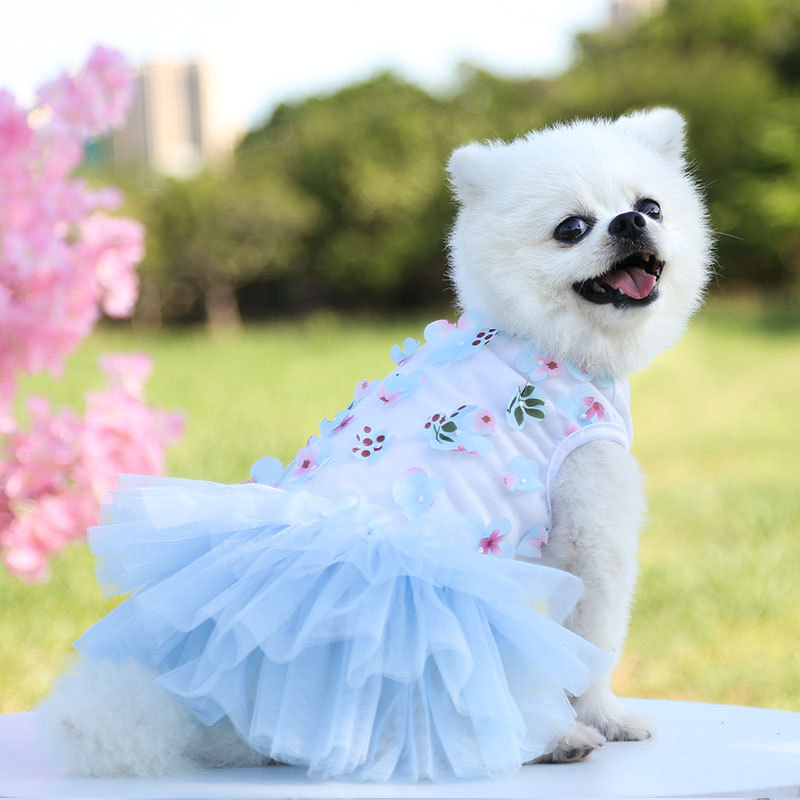 Spring Summer Dog Skirt Beautiful Peach Skirt Apparel for Pets Princess Style Puppy Lace Birthday Celebrate Dress Pretty Clothes alx