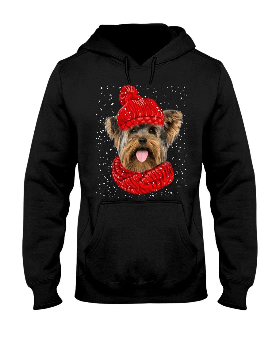 Xmas Hat – Yorkshire Terrier 1 Hooded Sweatshirt