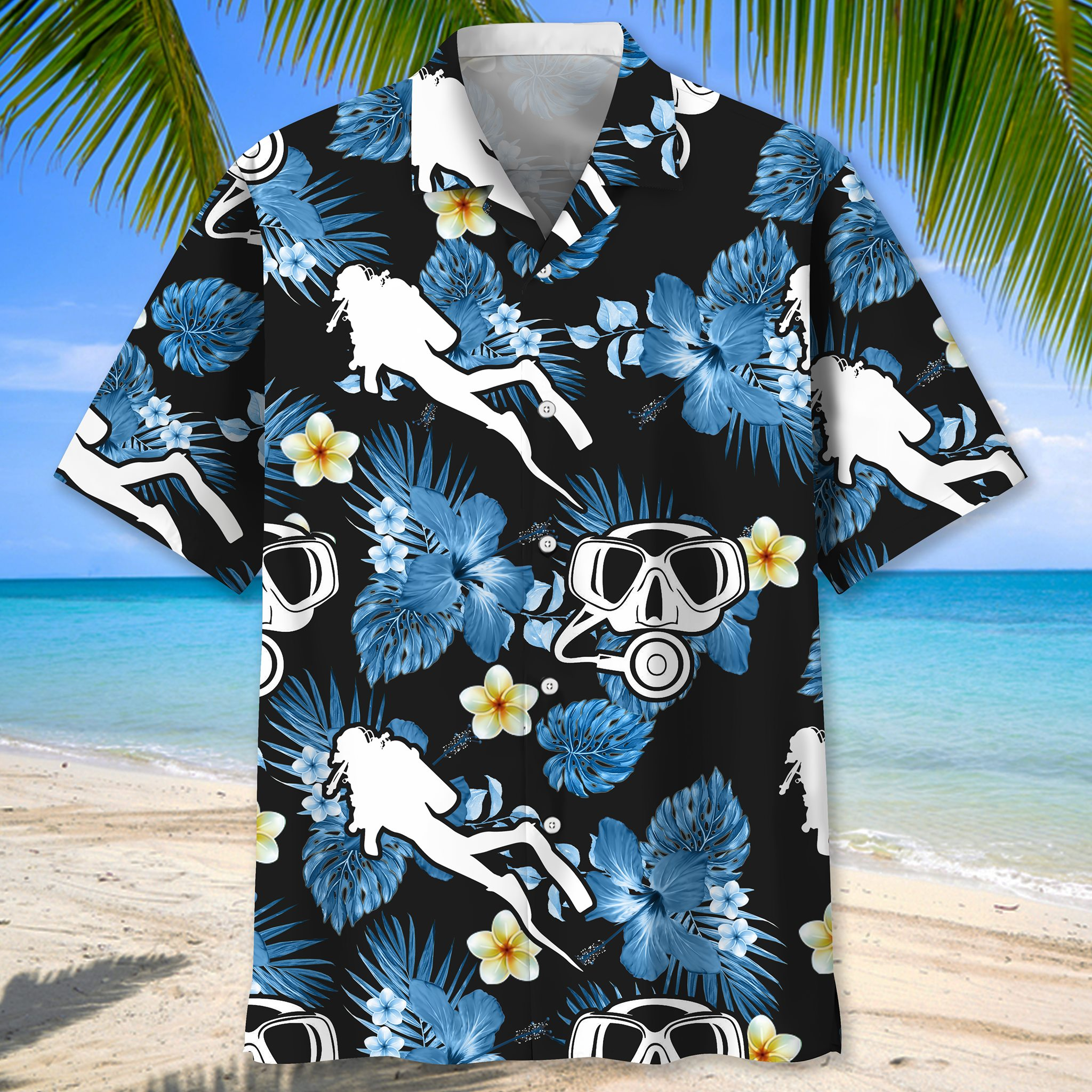 Scuba Diving Nature Tropical Blue Hawaii Shirt Ha91818