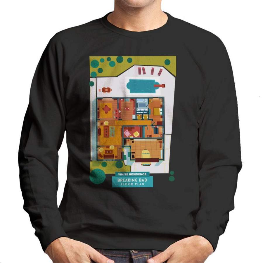 Breaking Bad White Residence Floor Plan Men’s Sweatshirt