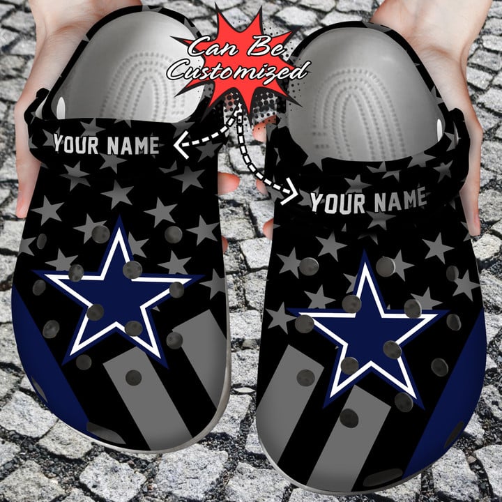 Football Crocss – Personalized Dallas Cowboys Star Flag Clog Shoes