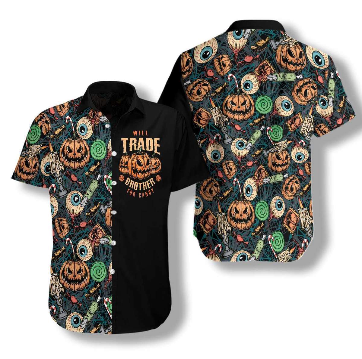 Vintage Halloween Scary Pumpkin Hawaii Shirt For Men Women Ha96704