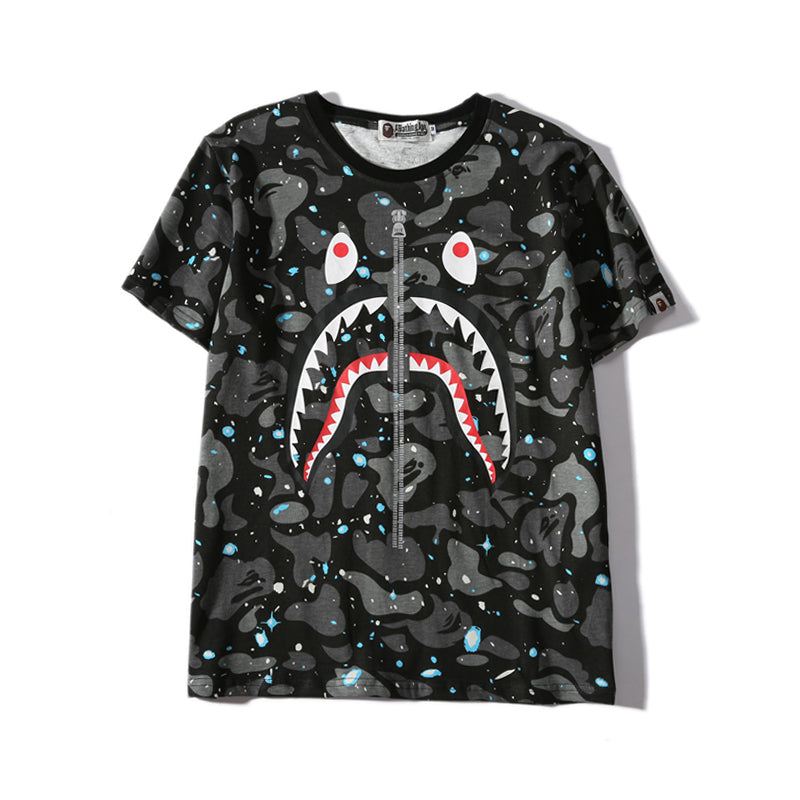 Bape Camo Shark T Shirt Bape Black Luminous Cotton Tee 1173