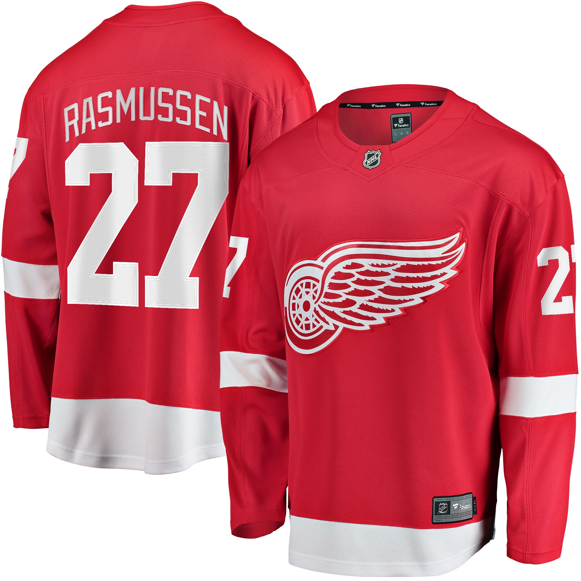 Michael Rasmussen Detroit Red Wings Branded Home Breakaway Player Jersey – Red