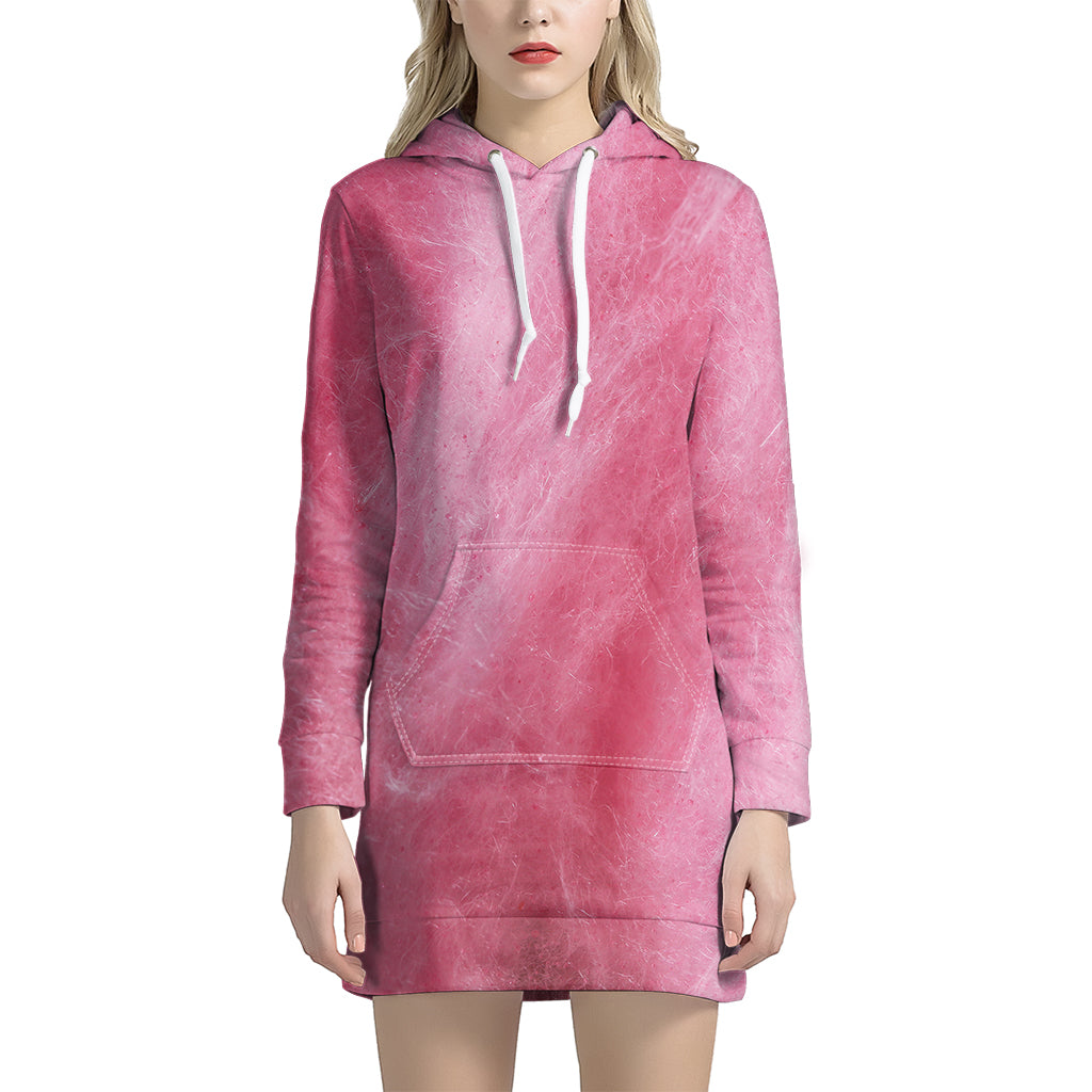 Pink Cotton Candy Print Women’S Pullover Hoodie Dress