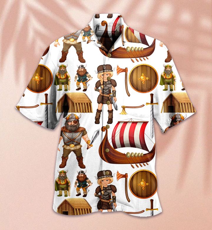 Viking People Ship Brown Hawaii Shirt Ha94130