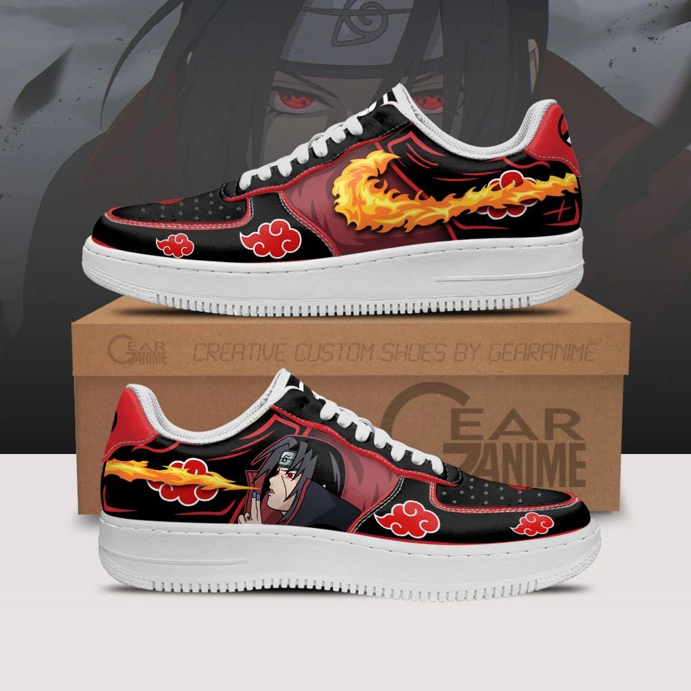 Akatsuki Itachi Air Sneakers Fire Ball Jutsu Custom Naruto Anime Shoes Unisex Men Women